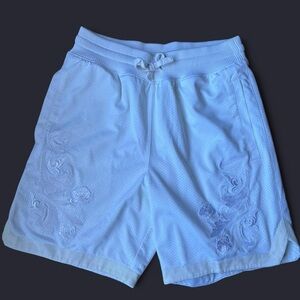 Men's White Athletic Nike Lebron Shorts with Drawstring Waist